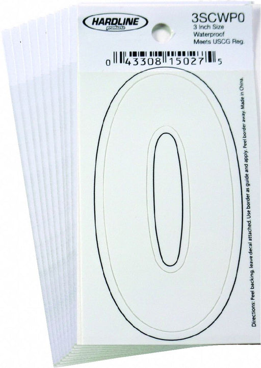 NumberLabel Vinyl 3inH 1-1/4inW PK10