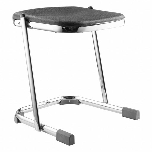 Square Stool Sled-Base Legs Chrome 18 H