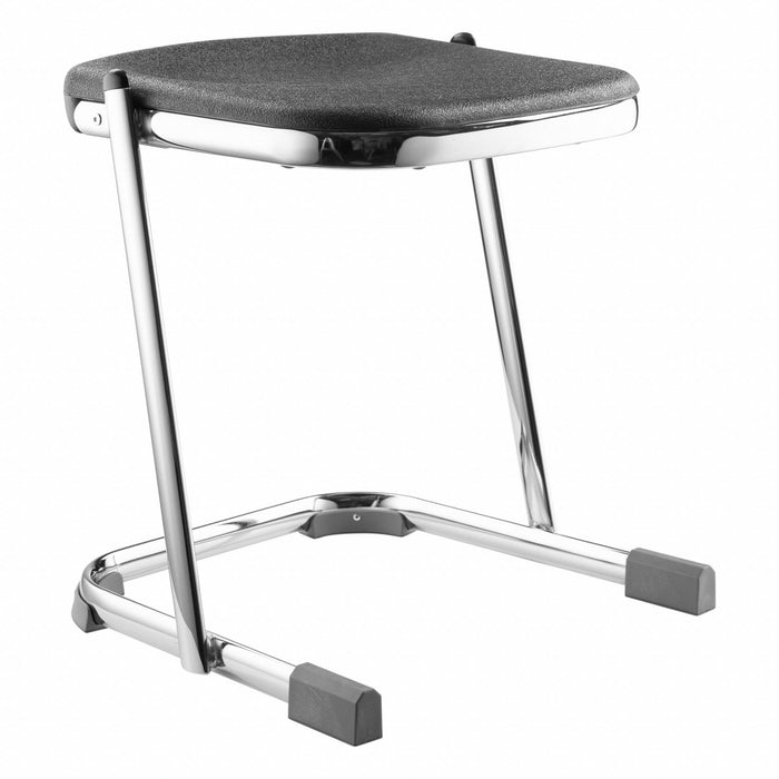 Square Stool Sled-Base Legs Chrome 18 H