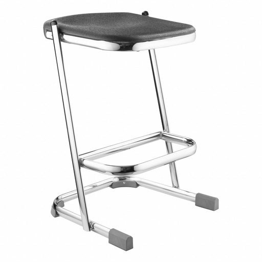 Square Stool Sled-Base Legs Chrome 24 H