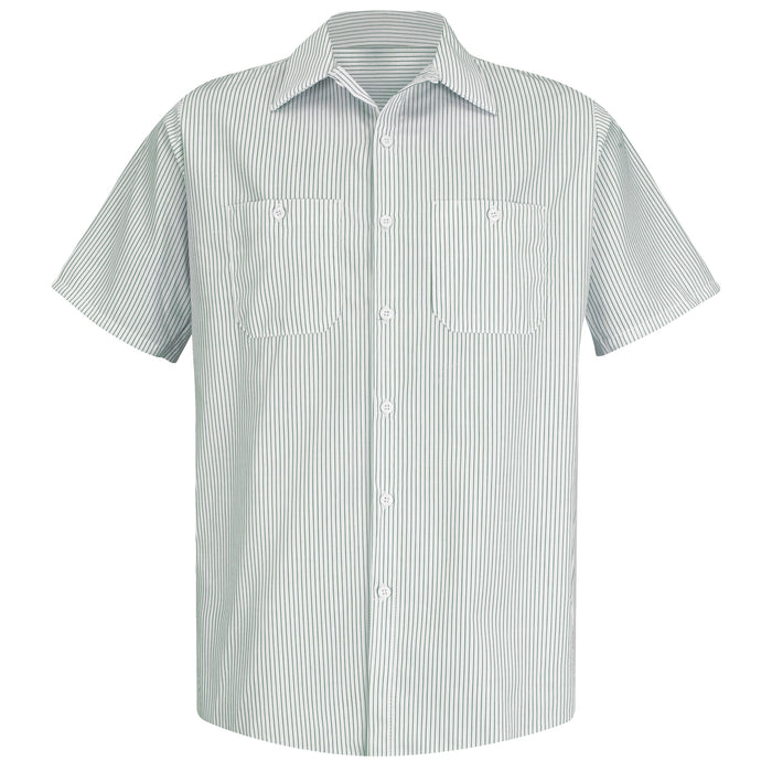Men's Short Sleeve Striped Work Shirt
