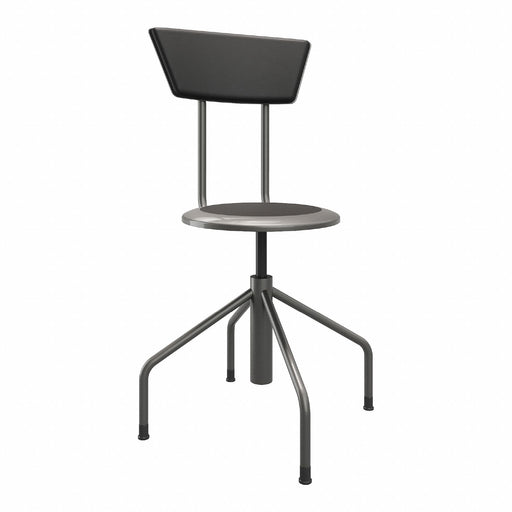RndStool Tube Leg Steel Base Pwtr 36 H