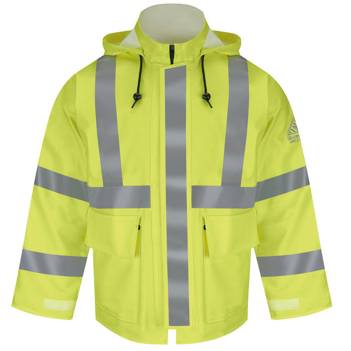 Men's FR Hi-Visibility Rain Jacket with Hood