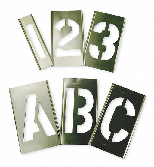 Interlocking Stencil Numb Letters Brass