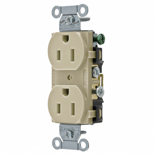 Receptacle Ivory 15 A 2P3W Side 1PK