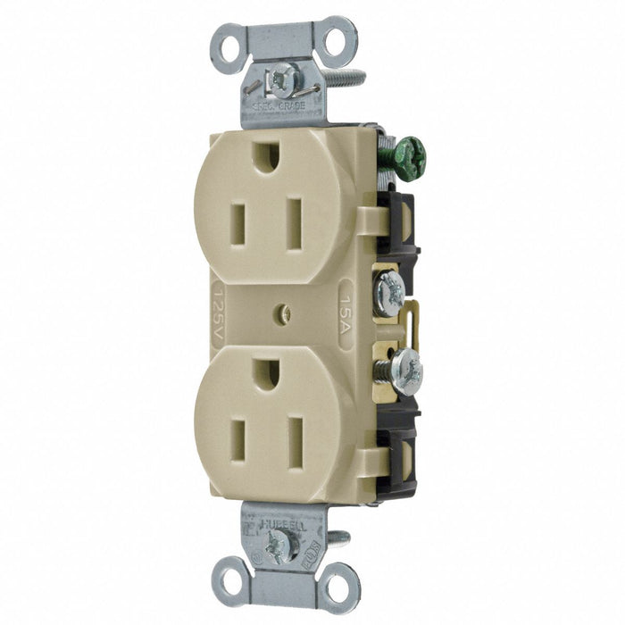 Receptacle Ivory 15 A 2P3W Side 1PK