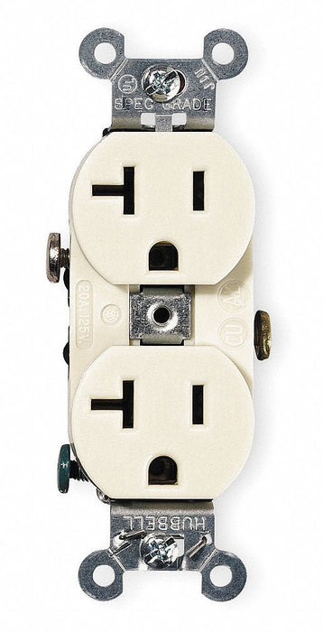 Receptacle Ivory 20 A 2P3W Side 1PK
