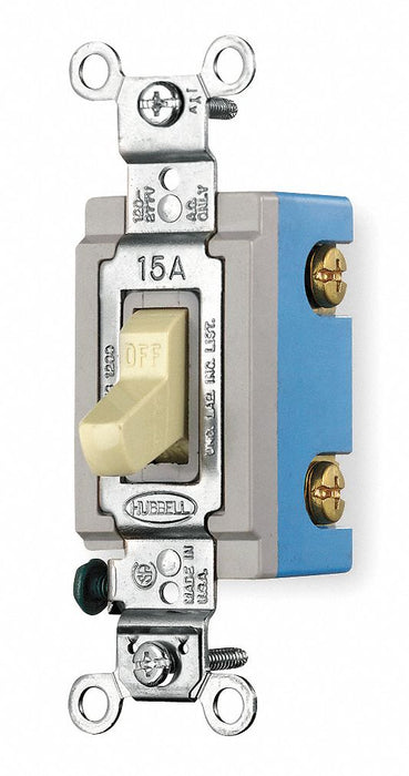 Wall Switch Ivory 15A Back Side SnglPole