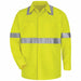 D9268 FR Lng Slv Shirt HiVis Yllw/Grn M Button