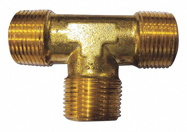 Male Tee Brass 3/8 in Pipe Size MNPT