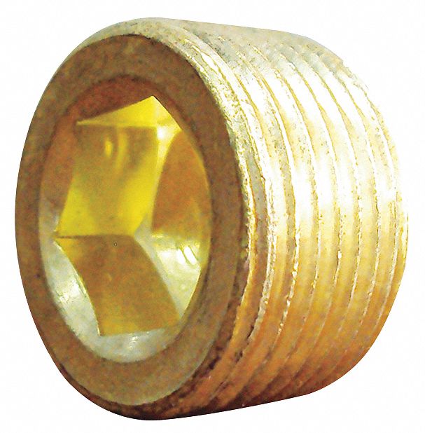 Countersink Plug Brass 1/2 in MNPT