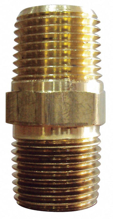 Hex Nipple Brass 3/4 in MNPT 5 PK