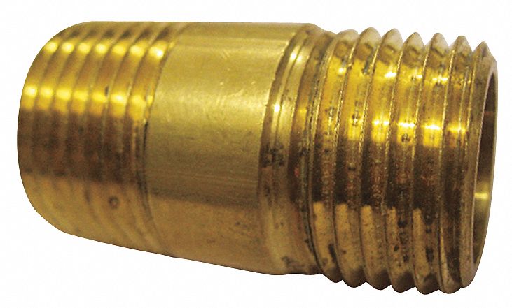 Long Nipple Brass 1/8x1 1/2 In PK10