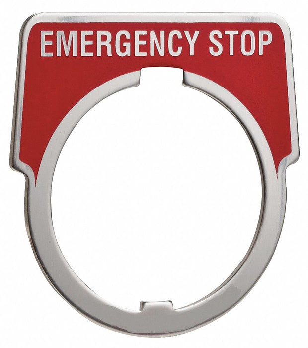 LegndPlate EmergencyStop Silvr/Red