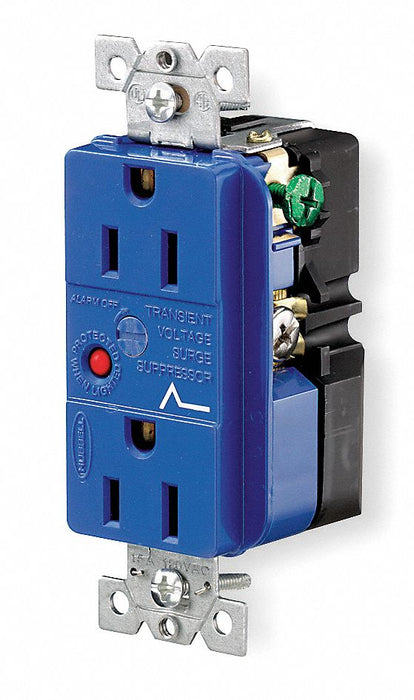 Receptacle Blue 15 A 2P3W Back 1PK