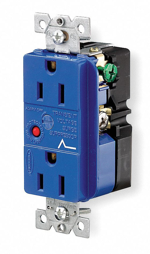 Receptacle Blue 15 A 2P3W Back 1PK