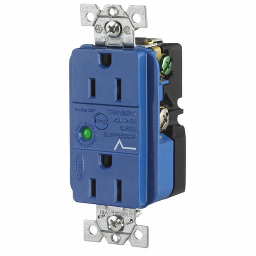 Receptacle Blue 15 A 2P3W Back 1PK