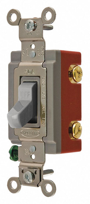 Wall Switch Gray 20A Back Side SnglPole