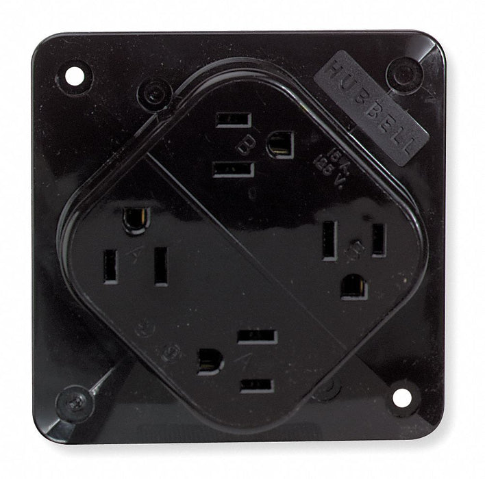 Receptacle Brown 15 A 2P3W Back 1PK