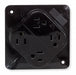 Receptacle Brown 15 A 2P3W Back 1PK