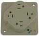 Receptacle Ivory 15 A 2P3W Back 1PK