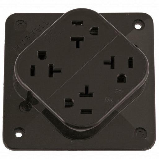 Receptacle Brown 20 A 2P3W Back 1PK