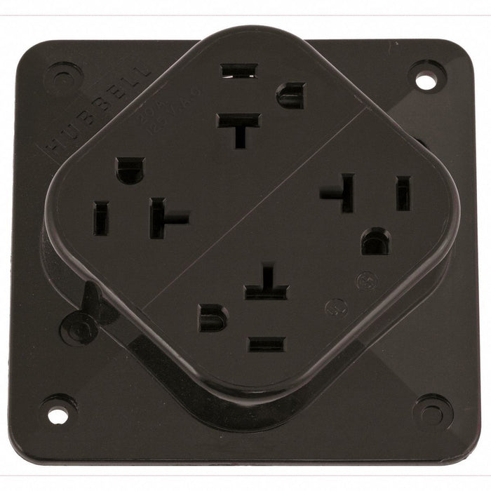 Receptacle Brown 20 A 2P3W Back 1PK