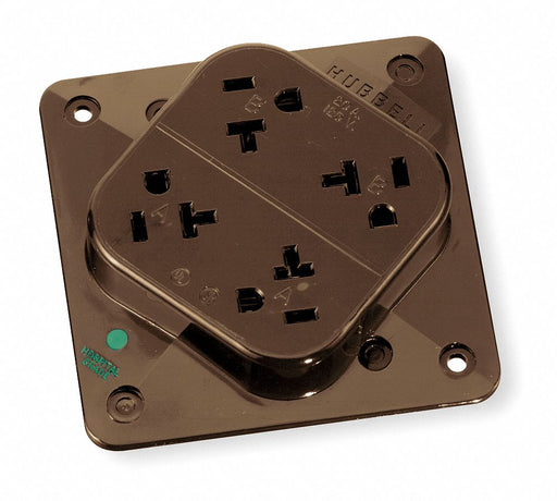 Receptacle Brown 20 A 2P3W Back 1PK