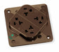 Receptacle Brown 20 A 2P3W Back 1PK