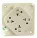 Receptacle Ivory 20 A 2P3W Back 1PK
