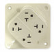 Receptacle Ivory 20 A 2P3W Back 1PK