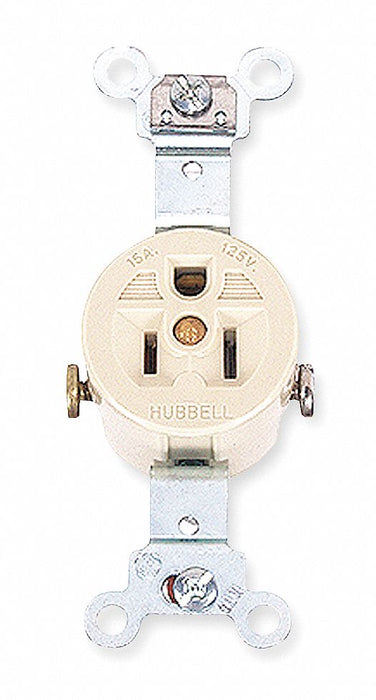 Receptacle Ivory 15 A 2P3W Side 1PK