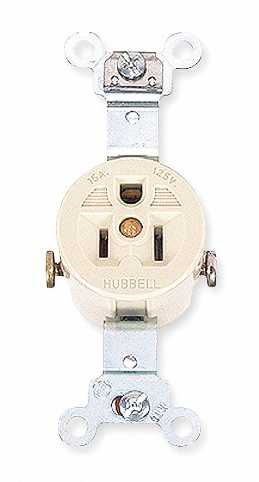 Receptacle Ivory 15 A 2P3W Side 1PK