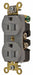 Receptacle Gray 15 A 2P3W Back Side 1PK