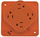 Receptacle Orange 15 A 2P3W Back 1PK