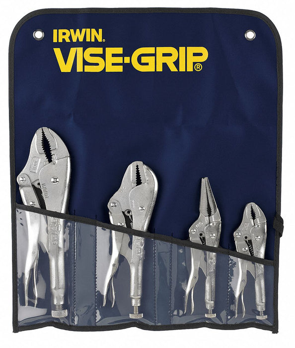 Locking Plier Sets Plain Grip 4 Pcs