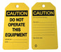 Caution Tag 5 3/4in H 3in W Polyprop PK6