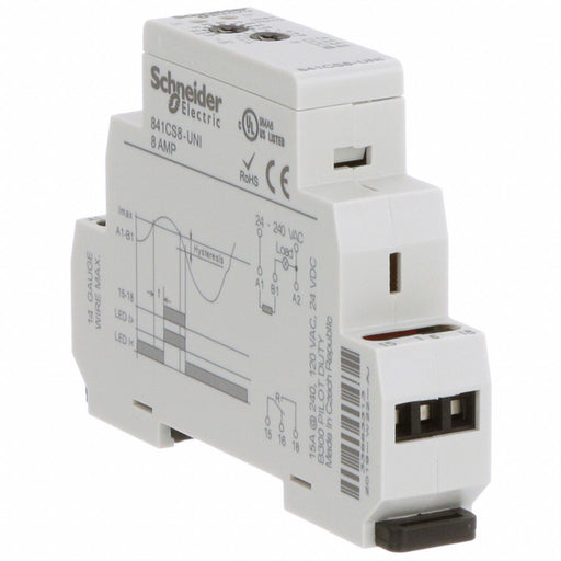 AdjCurrentSensorRelay 15A 24-240VAC 6Pin