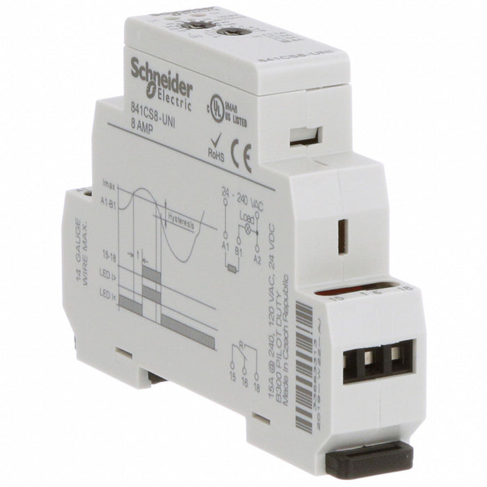 AdjCurrentSensorRelay 15A 24-240VAC 6Pin