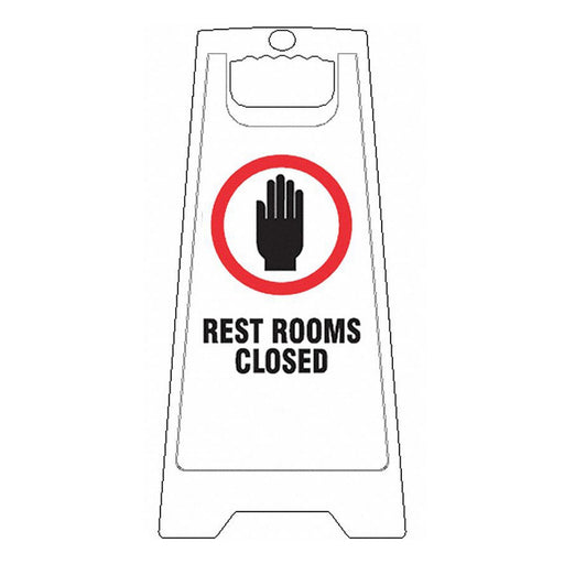 Restroom Sign White Plastic 24 in H