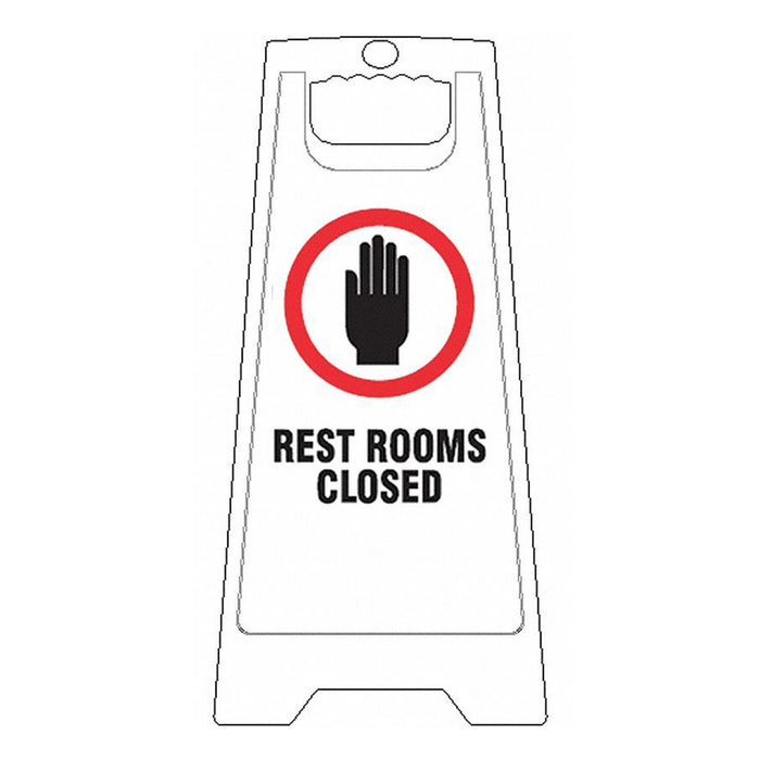 Restroom Sign White Plastic 24 in H