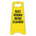 Restroom Sign Yellow Plastic 24 in H