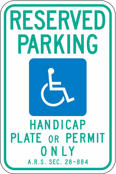 ADA Handicapped Parking Sign 18 x 12 