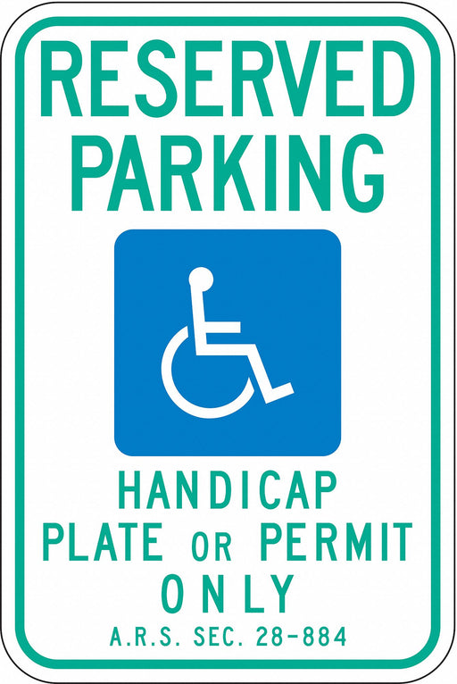 ADA Handicapped Parking Sign 18 x 12 