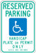 ADA Handicapped Parking Sign 18 x 12 