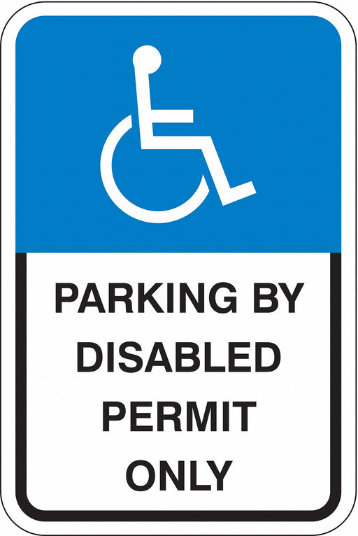 Parking By Disabled Permit Sign 18 x12 