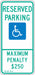 ADA Handicapped Parking Sign 26 x 12 