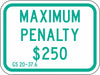 Fine  Penalty Parking Sign 9 x 12 