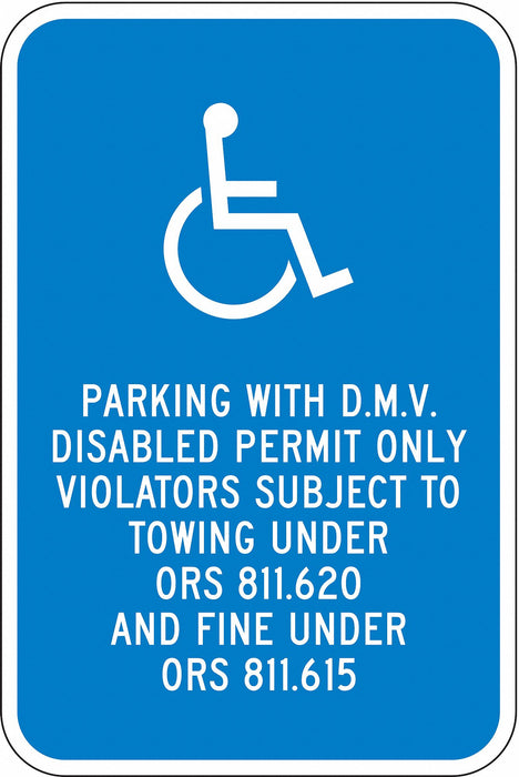 ADA Handicapped Parking Sign 18 x 12 