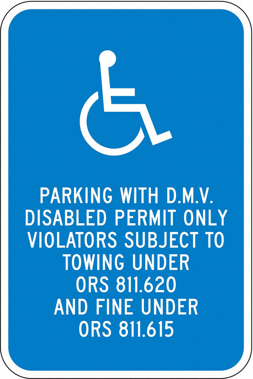 ADA Handicapped Parking Sign 18 x 12 